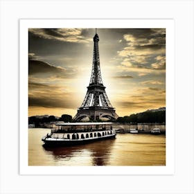 Eiffel Tower At Sunset 1 Art Print