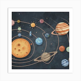 Solar System Planets Print Art Art Print
