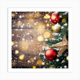 Decorative Snowfall Glow Holiday Tradition Space Festive Light Closeup Decor Season New (25) Art Print