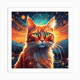 Cat In Space Art Print