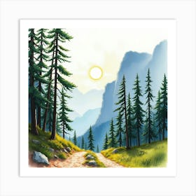 Of A Mountain Road Art Print