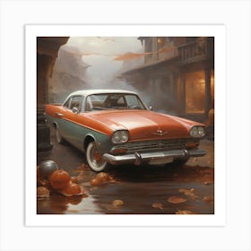 Car In The Rain Art Print