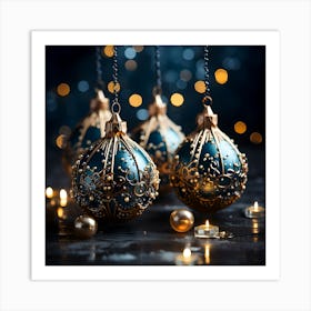 Christmas Ornaments 33 Art Print