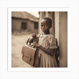 Little Girl With A Bag Art Print