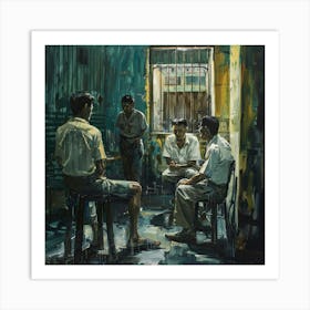 Asian Men In A Room Art Print