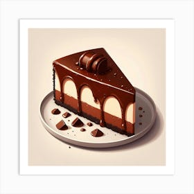 Chocolate Cake Vector Illustration Art Print