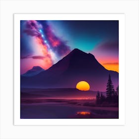 Sunset In The Mountains Art Print