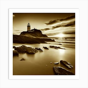 Lighthouse At Sunset 61 Art Print