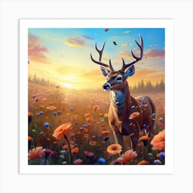 Deer In The Meadow 5 Art Print