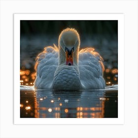 Sunrise Swan 1 Art Print