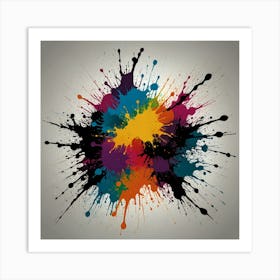 Colorful Paint Splatter 3 Art Print