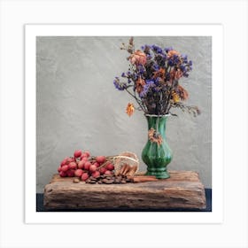 Dried Flowers On A Wooden Table, Still life, Printable Wall Art, Still Life Painting, Vintage Still Life, Still Life Print, Gifts, Vintage Painting, Vintage Art Print, Moody Still Life, Kitchen Art, Digital Download, Personalized Gifts, Downloadable Art, Vintage Prints, Vintage Print, Vintage Art, Vintage Wall Art, Oil Painting, Housewarming Gifts, Neutral Wall Art, Fruit Still Life, Personalized Gifts, Gifts, Gifts for Pets, Anniversary Gifts, Birthday Gifts, Gifts for Friends, Christmas Gifts, Gifts for Boyfriend, Gifts for Wife, Gifts for Mom, Gifts for Husband, Gifts for Her, Custom Portrait, Gifts for Girlfriend, Gifts for Him, Gifts for Sister, Gifts for Dad, Couple Portrait, Portrait From Photo, Anniversary Gift 1 Art Print