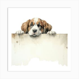 St Bernard Dog 4 Art Print