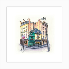 Paris Street Scene. Wall prints. 1 Art Print