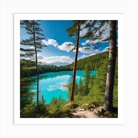 Blue Lake In The Mountains 10 Art Print