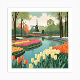 Default Keukenhof Gardens Netherlands Vintage Botanical Art Pr 0 Art Print