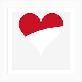 Heart Love Flag National Flag Indonesia Art Print