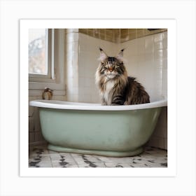 A Delightful Maine Coon Cat 1 Art Print