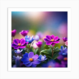 Purple Flowers Wallpaper 1 Art Print