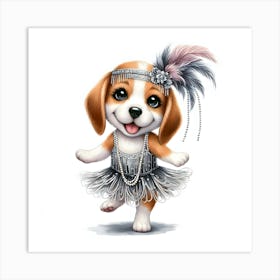 Beagle Dancer Art Print