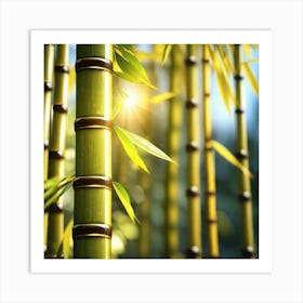 Bamboo Trees In The Sun Art Print