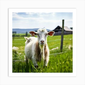 Grass Ecology Pasture Cattle Farmer Tour Tourism Country Rural Green Goat Farm Eco White (1) Art Print