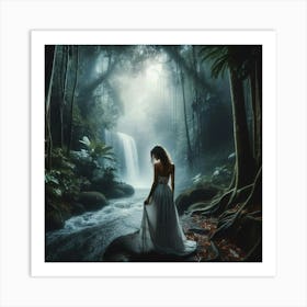 Woman In The Forest Art Print