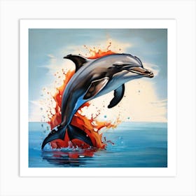 Dolphin Leaping Art Print