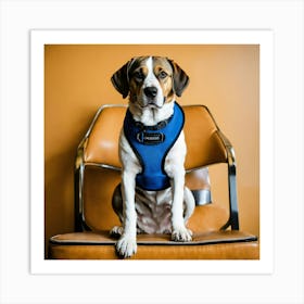 A Photo Of A Dog Sitting On A Chair 2 Art Print