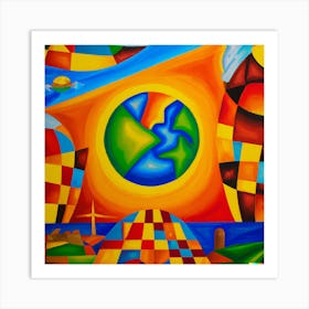 An Cubism Oil Painting -Life between Heaven and Hell Art Print