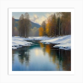 River In Winter 1 Art Print