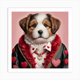 Valentine'S Day Puppy Art Print