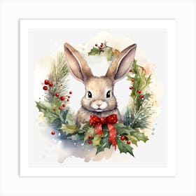 Christmas Bunny 1 Art Print