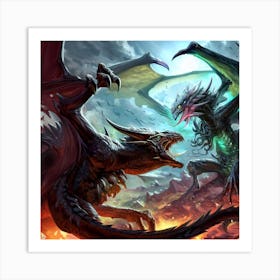 Two Dragons Fighting 9 Art Print