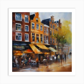 Amsterdam cafe coffee .oil artwork .2 Art Print