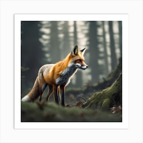 Fox In The Forest 49 Art Print