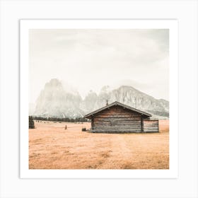 Western Cabin Square Art Print