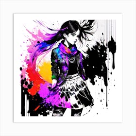 Splatter Girl Art Print