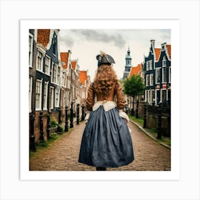 Girl on the streets of Holland Art Print