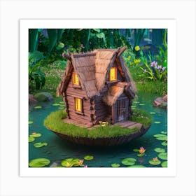 Fairy House On A Pond Art Print