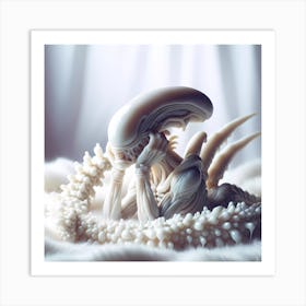 Alien Portrait White 10 Art Print