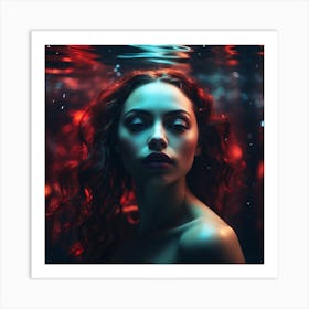 Underwater Portrait Of A Woman 1 Art Print