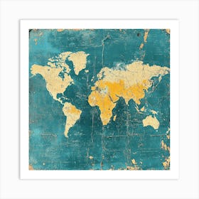 World Map Art 7 Art Print