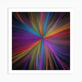 Abstract Rainbow Burst 1 Art Print