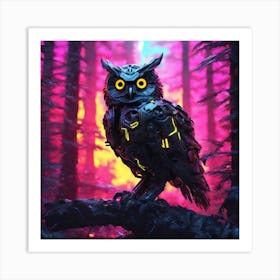 Owl In The Forest 80 Art Print