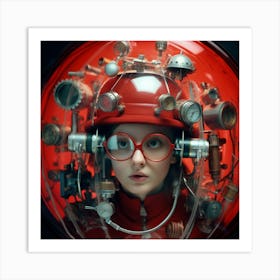 Girl In A Red Ball Art Print