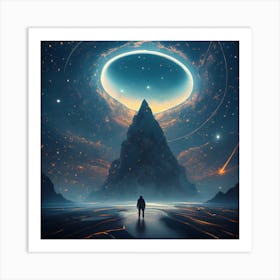 Man Walking In Space Art Print