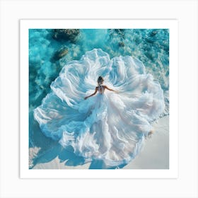 Beautiful Bride On The Beach Art Print