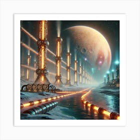 A Sci Fi Depiction Of The Geothermal Energy Grid I Art Print