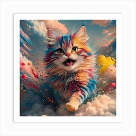 Cat In The Clouds Art Print